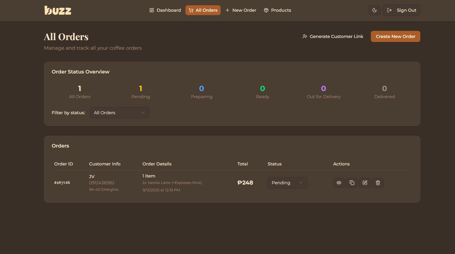 Buzz Coffee Shop System - Image 1