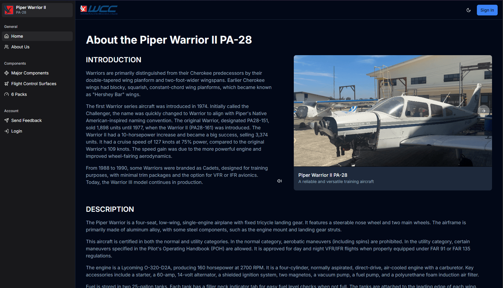 Piper Warrior App